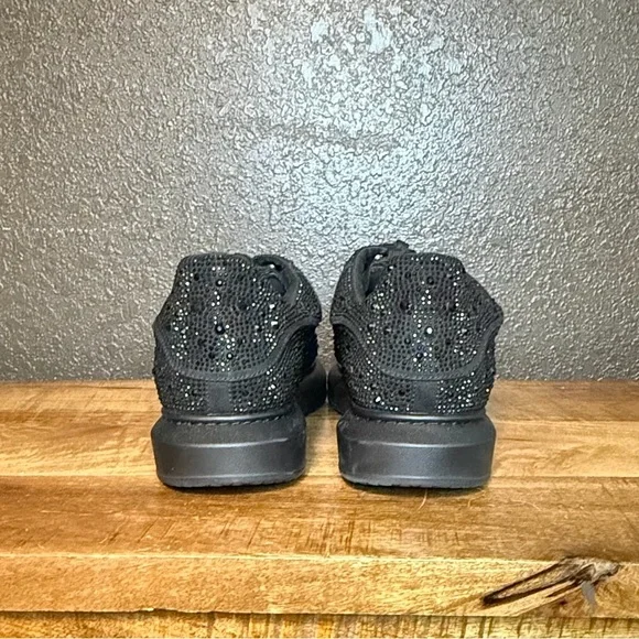 Steve Madden Black Rhinestone Men's Sneakers - Picture 3 of 4